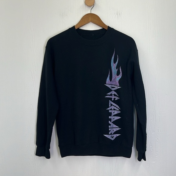 Def Leppard - Cheetah Pyromania Def Leppard Graphic Black Sweatshirt Size Small - Picture 6 of 9